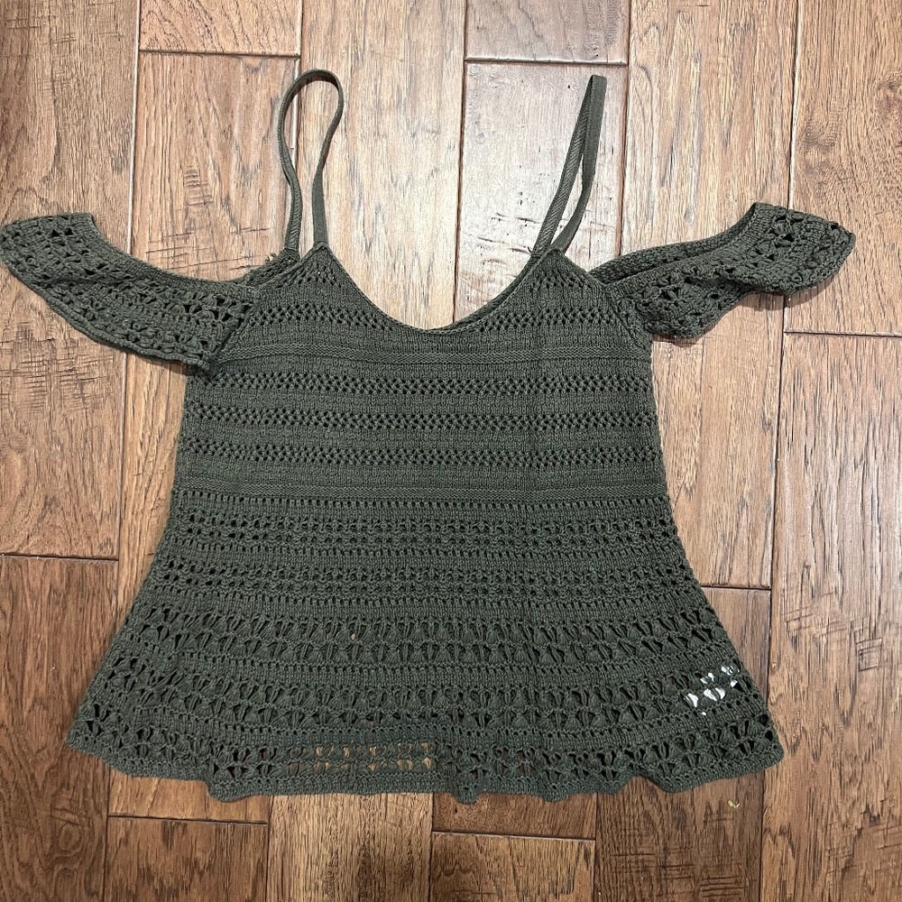 Express, knitted tank top with knitted sleeves- small